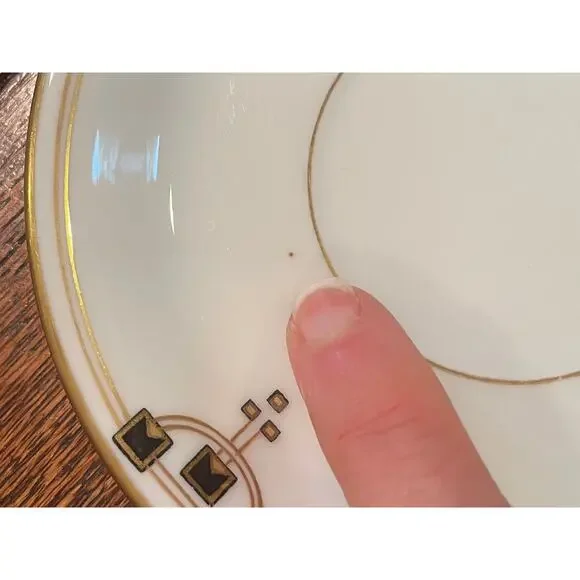 Vintage Victoria Austria Demitasse/Espresso Cup & Saucer, Gold, Black, Set of 10